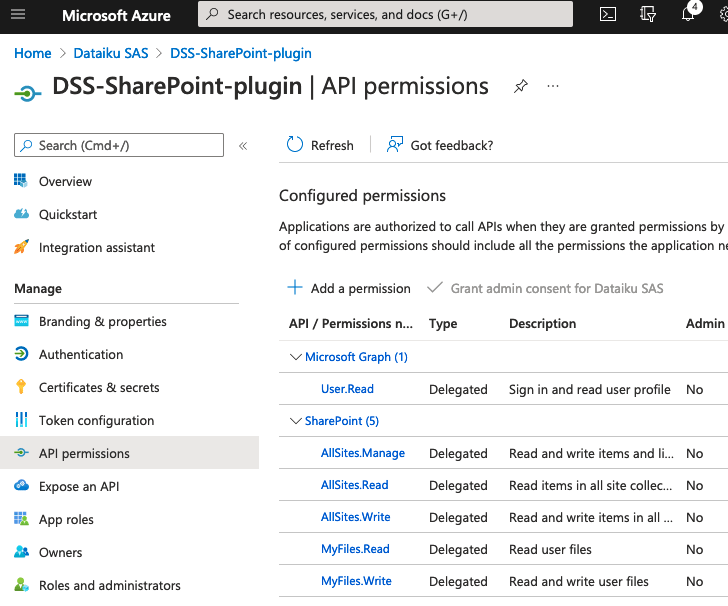 Plugin: SharePoint Online | Dataiku