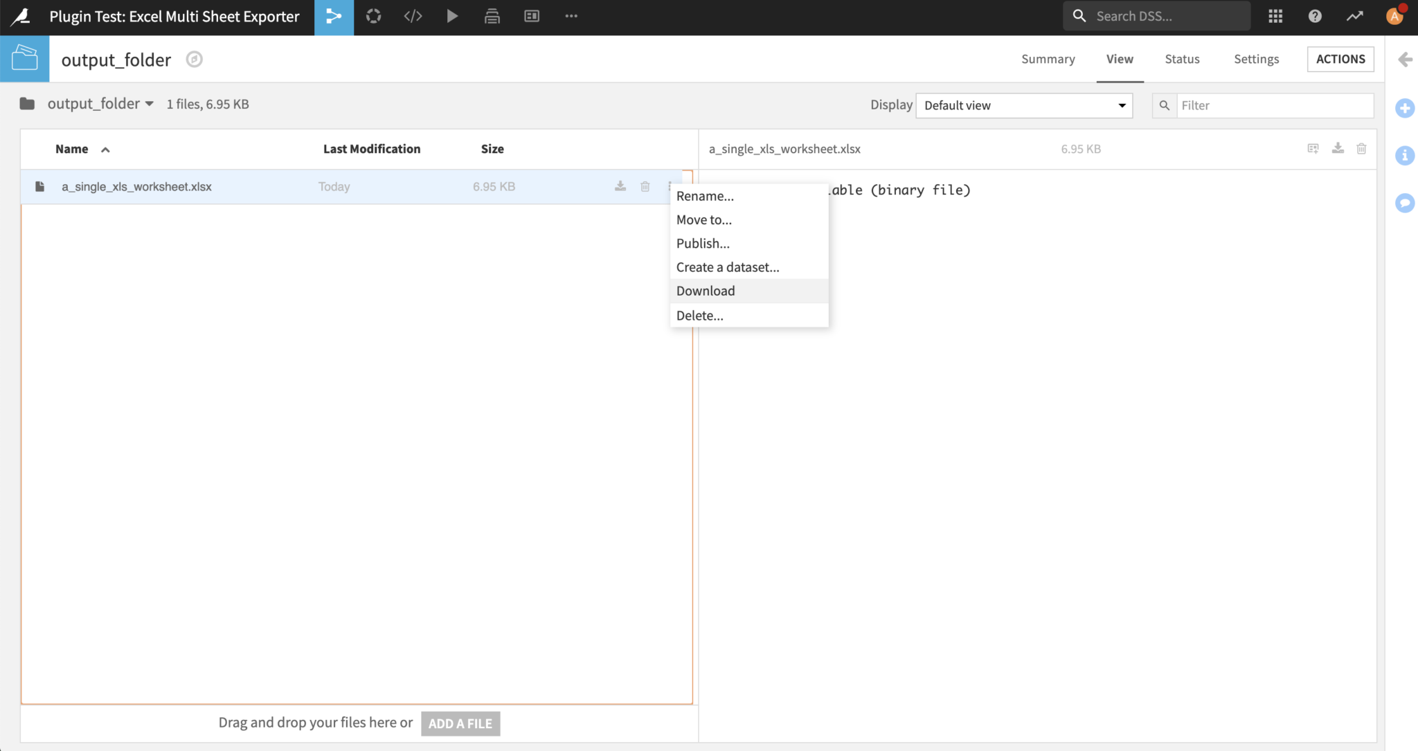 Plugin: Multisheet excel export | Dataiku